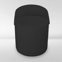 Ver imagem 1 de Puff Orgânico Redondo com Encosto Luxo Composé Corino e Suede para Sala e Recepção:peto