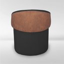 Ver imagem 6 de Puff Orgânico Redondo com Encosto Luxo Composé Corino e Suede para Sala e Recepção:peto