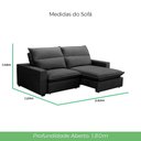 Ver imagem 4 de Sofá Retrátil e Reclinável 2 Lugares 2,80m Andreza Veludo Lansofbr