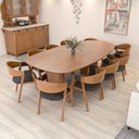 Ver imagem 1 de Conjunto de Mesa e Cadeiras Organik 10 Lugares Tampo em MDF Corano Preto 250x127,5cm