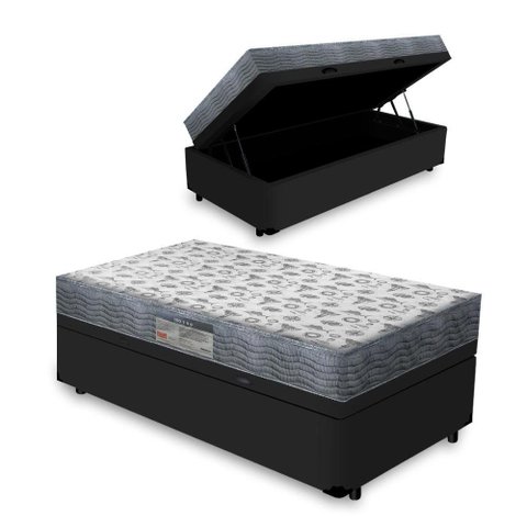 Cama Box Baú Solteiro + Colchão D33 Ortobom Iso 100 78cm