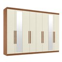 Ver imagem 3 de Guarda-Roupa Casal com Espelho 8 Portas 4 Gavetas Master New Bege/Jatobá/Areia
