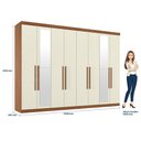 Ver imagem 4 de Guarda-Roupa Casal com Espelho 8 Portas 4 Gavetas Master New Bege/Jatobá/Areia