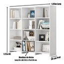 Ver imagem 5 de Estante para Livros Trinidad Branco 09 Prateleiras 12 Nichos