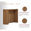 Ver imagem 4 de Balcão Gourmet 144cm Mdf Bancada com Canto Arredondado Decorativa