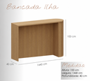 Ver imagem 3 de Balcão Gourmet 144cm MDF Bancada com Canto Arredondado Decorativa