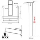 Ver imagem 4 de Suporte Refletor Inclinado Parede Braço 60 Cm Branco