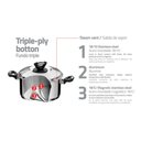 Ver imagem 6 de Caçarola Tramontina Solar Baquelite Funda em Aço Inox Fundo Triplo com Tampa Alças de Baquelite 24 C