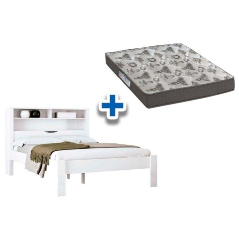 Colchão Casal D33 Ortobom + Cama Invicta Branco