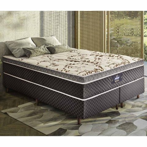 Cama Box Conjugado Queen com Colchão 158x71x198 Opala Gazin Cr35333 Marrom