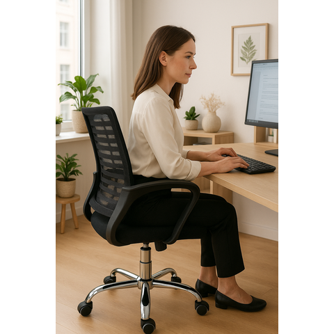 Cadeira Escritório Mesh Ergonômica Bestchair sem Encosto - Preta