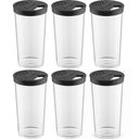 Ver imagem 1 de Kit 6 Farinheiros Porta Temperos Farofa Uz 500ml Condimentos com Tampa de Dupla Abertura Pretos