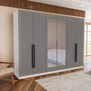Ver imagem 1 de Guarda Roupa Casal 242,1cm 6 Portas com Espelho 240852 Valência Politorno Móveis