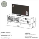 Ver imagem 4 de Conjunto Sala de Estar 2 Peças Rack e Estante Multiuso Vidro Canelado