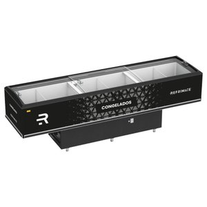 Expositor Ilha Vanguard Top de Congelados e Resfriados Vidro Semicurvo 3,00m Eivt 3000 Refrimate220v