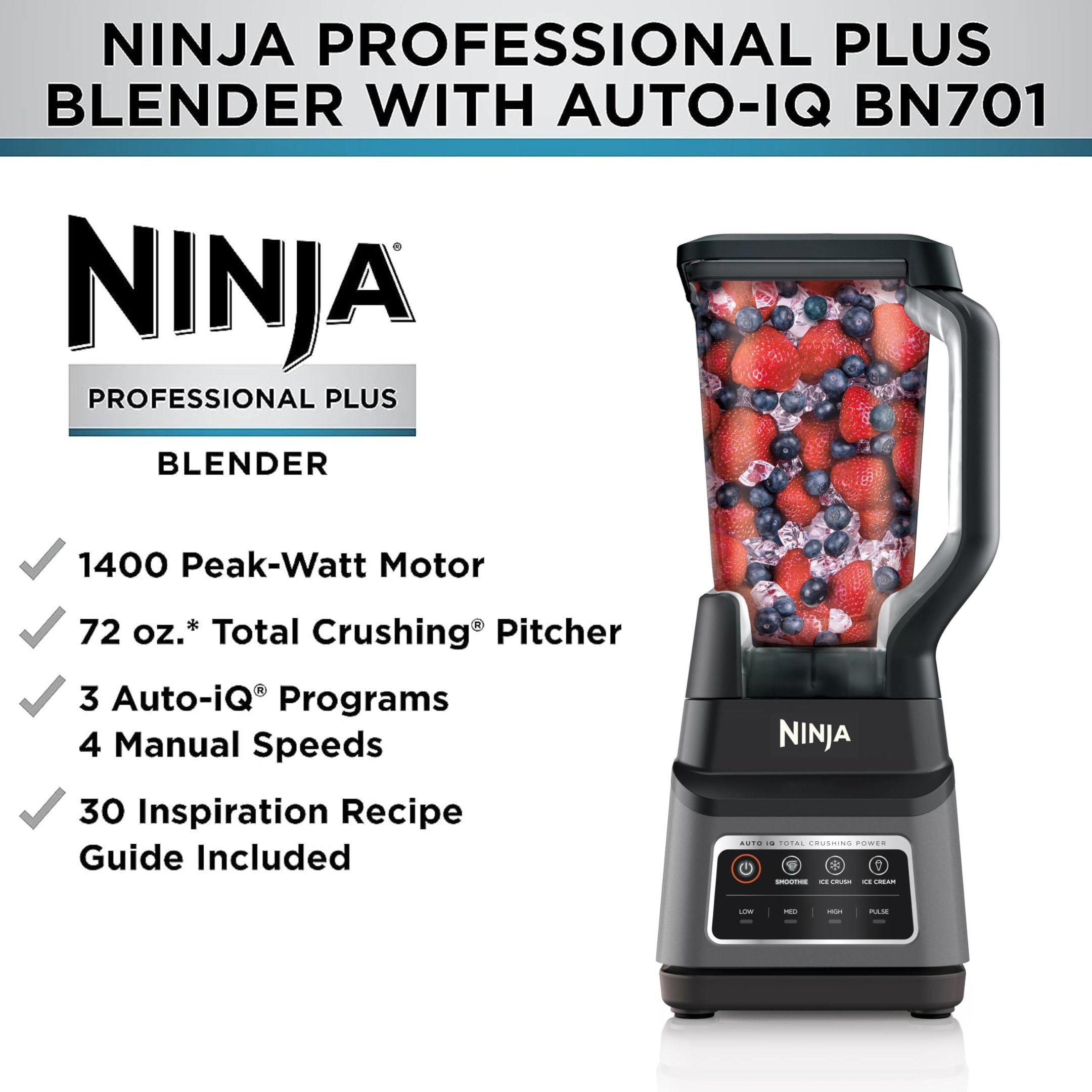 Ninja Bn701 Liquidificador Profissional Plus 1400w, Cinza Escuro - 7