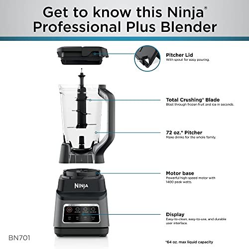 Ninja Bn701 Liquidificador Profissional Plus 1400w, Cinza Escuro - 2