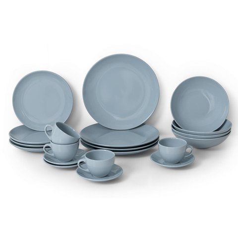 Aparelho de Jantar 20 Pçs em Cerâmica Soho Azul Fosco