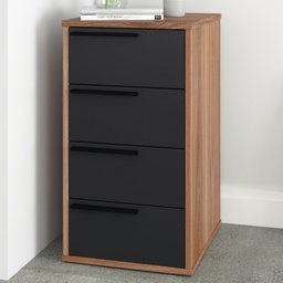 Gaveteiro 4 Gavetas Office Castanho/preto - Brv Móveis - 1