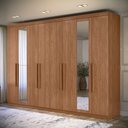 Ver imagem 1 de Guarda-Roupa 8 Portas 4 Gavetas Master New com Espelho Cinza/Jatoba