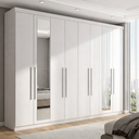 Ver imagem 1 de Guarda-Roupa Casal com Espelho 8 Portas 4 Gavetas Master New Branco