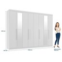Ver imagem 4 de Guarda-Roupa Casal com Espelho 8 Portas 4 Gavetas Master New Branco