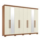 Ver imagem 3 de Guarda-Roupa Casal com Espelho e Pés 8 Portas 4 Gavetas Master New Bege/Jatobá/Areia