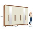 Ver imagem 4 de Guarda-Roupa Casal com Espelho e Pés 8 Portas 4 Gavetas Master New Bege/Jatobá/Areia