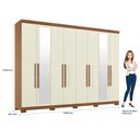 Ver imagem 4 de Guarda-roupa 8 Portas 4 Gavetas Master New com Espelho e Pés