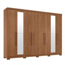 Ver imagem 3 de Guarda-Roupa Casal com Espelho e Pés 8 Portas 4 Gavetas Master New Marrom/Jatoba
