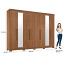 Ver imagem 4 de Guarda-Roupa Casal com Espelho e Pés 8 Portas 4 Gavetas Master New Marrom/Jatoba