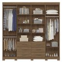 Ver imagem 3 de Guarda-Roupa Casal 8 Portas 6 Gavetas Liverpool com Pés Marrom/Jatoba