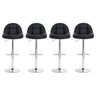 Kit 4 Banquetas Altas Com Encosto Alto Estofado Para Cozinha Ilha Bancada Gomos Confort Preta - 1