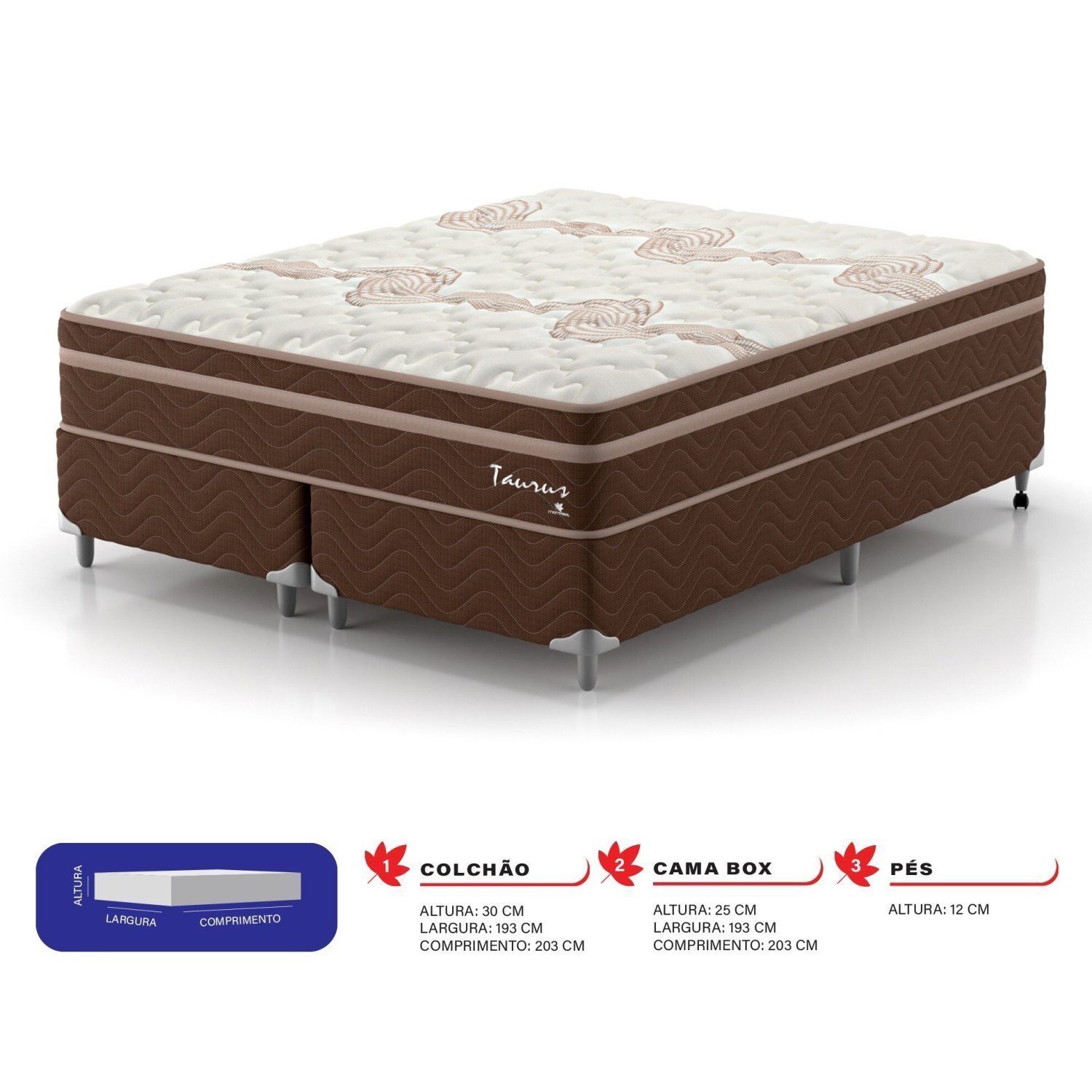 Cama Box King Taurus 193x203x67 Linha - 2