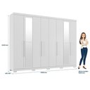 Ver imagem 4 de Guarda-Roupa Casal com Espelho e Pés 8 Portas 4 Gavetas Master New Branco