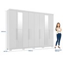 Ver imagem 4 de Guarda-roupa 8 Portas 4 Gavetas Master New com Espelho e Pés