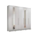 Ver imagem 3 de Guarda-Roupa Casal com Espelho e Pés 8 Portas 4 Gavetas Master New Branco