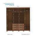Ver imagem 5 de Guarda-Roupa Casal 8 Portas 6 Gavetas Liverpool com Espelhos e Pés Marrom/Jatoba