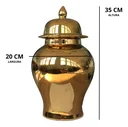 Ver imagem 7 de Vaso Dourado Decorativo Porcelana Chinesa 35x20