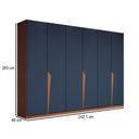 Ver imagem 4 de Guarda-roupa Casal Luxe 2,42 Metros 6 Portas 4 Gavetas Freijó/azul - Panorama Móveis