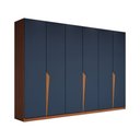 Ver imagem 3 de Guarda-roupa Casal Luxe 2,42 Metros 6 Portas 4 Gavetas Freijó/azul - Panorama Móveis