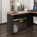 Ver imagem 1 de Mesa Auxiliar para Escritório 90cm Yaris YAR9045 Marrom/Preto - Gebb Work