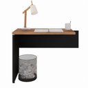 Ver imagem 1 de Mesa Auxiliar para Escritório Yaris Yar9045 Office 90cm Marrom/preto