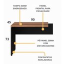Ver imagem 4 de Mesa Auxiliar para Escritório Yaris Yar9045 Office 90cm Marrom/preto