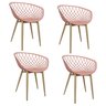 Kit 4 Cadeiras Poltrona Clarice Sidera Nest Web C/ Apoio de Braço - Rosa - 1