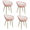 Ver imagem 1 de Kit 4 Cadeiras Poltrona Clarice Sidera Nest Web C/ Apoio de Braço - Rosa