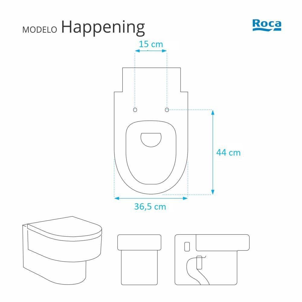 Tampa de Vaso em MDF Happening Branco para bacia Roca - 5