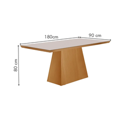 Mesa Prada 180x90 com Vidro Tampo Preto 6 Cadeiras Riviera - 3