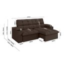 Ver imagem 6 de Sofá com Chaise Liverton 2 Lugares Retrátil 210cm Marrom Suede Xflex