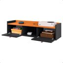 Ver imagem 5 de Rack Suspenso 2 Gavetas Decorativo Puxador Amalfi 0,90 Vegas - Preto / Cinamomo